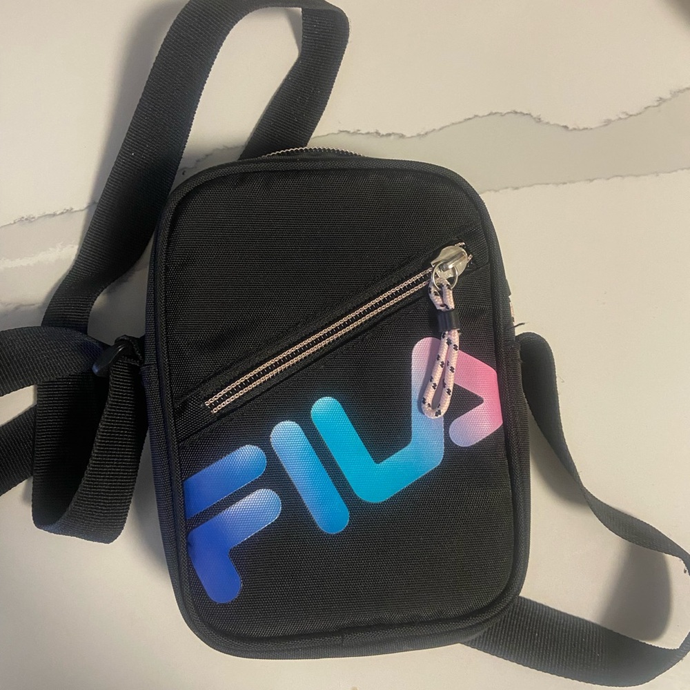 Fila Black Belt Bag with Multicolor Logo